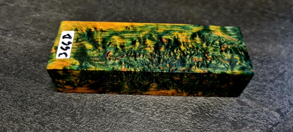 Stabilized curly birch green-yellow limited edition (3GGB)